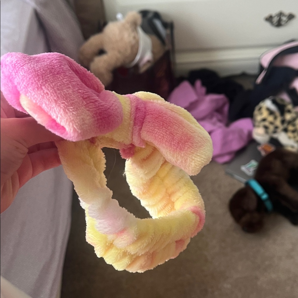 Pink and Yellow Plush Headband